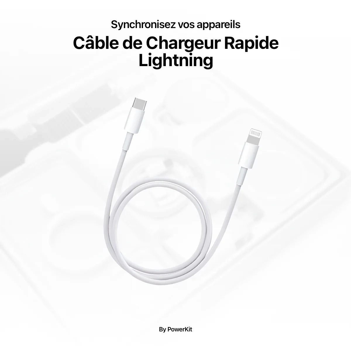 CÂBLE DE CHARGE RAPIDE LIGHTNING 1M